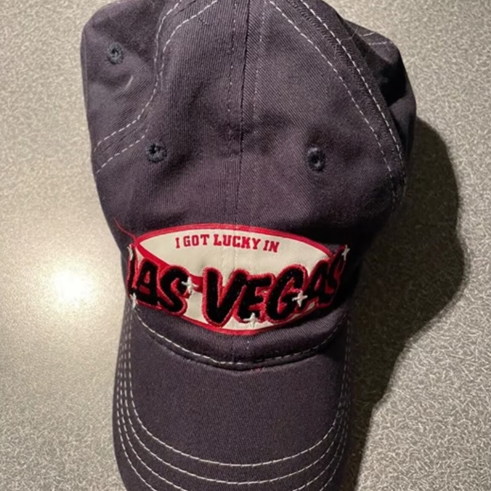 American Eagle Las Vegas Ballcap fitted size small navy blue embroidered